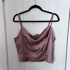 Elegant Mauve Satin Cami Top